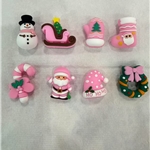 three-dimensional pink christmas series silicone bead