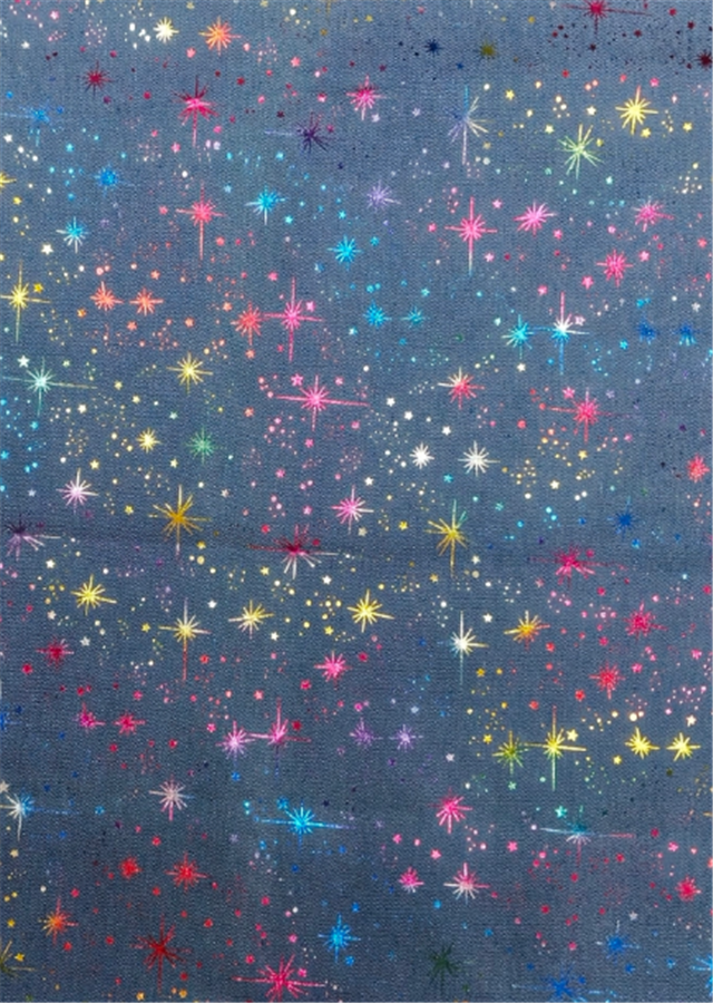 colourful gold hot stamping star denim fabric