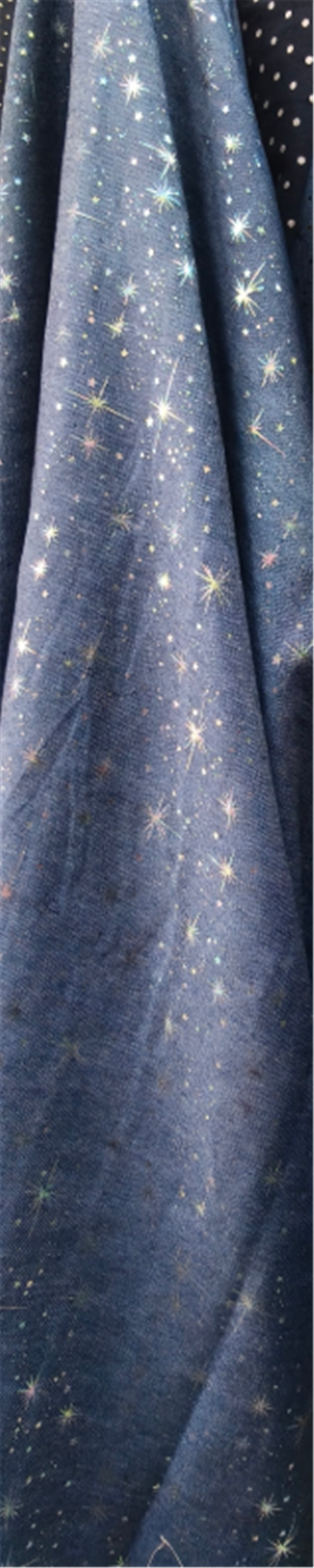 colourful gold hot stamping star denim fabric