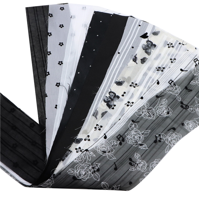 black and white series sliced fabric set (10 styles/set,each size:6.3*50cm(2-1/2*19.7