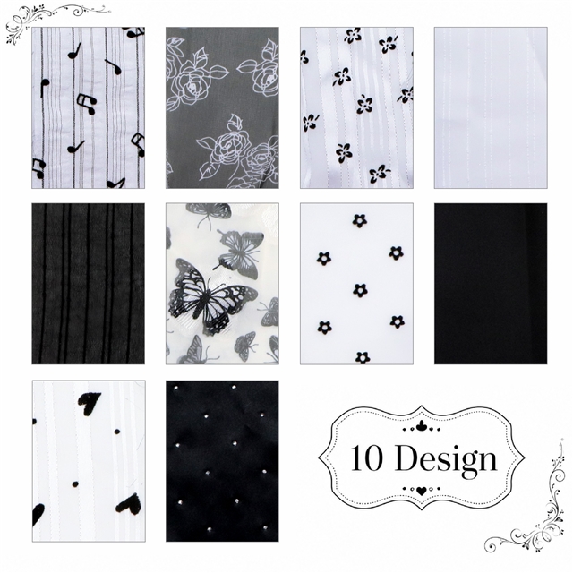 black and white series sliced fabric set (10 styles/set,each size:6.3*50cm(2-1/2*19.7