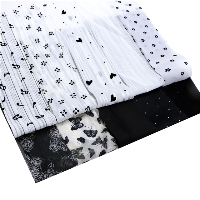 black and white series sliced fabric set (10 styles/set,each size:6.3*50cm(2-1/2*19.7