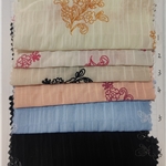 flower print pleated plaid chiffon fabric
