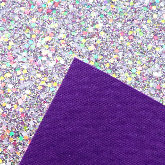 synthetic leather chunky glitter big small sequins mixed faux leather