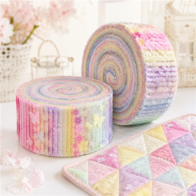 colorful gradient flowers  butterflies series mesh sliced fabric set (10 styles/set,each size:6.3*50cm(2-1/2*19.7
